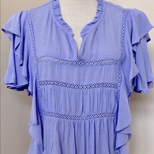 Cupio Ruffle Tunic, Lavender, Size Medium Runs Large, NWOT